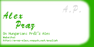 alex praz business card